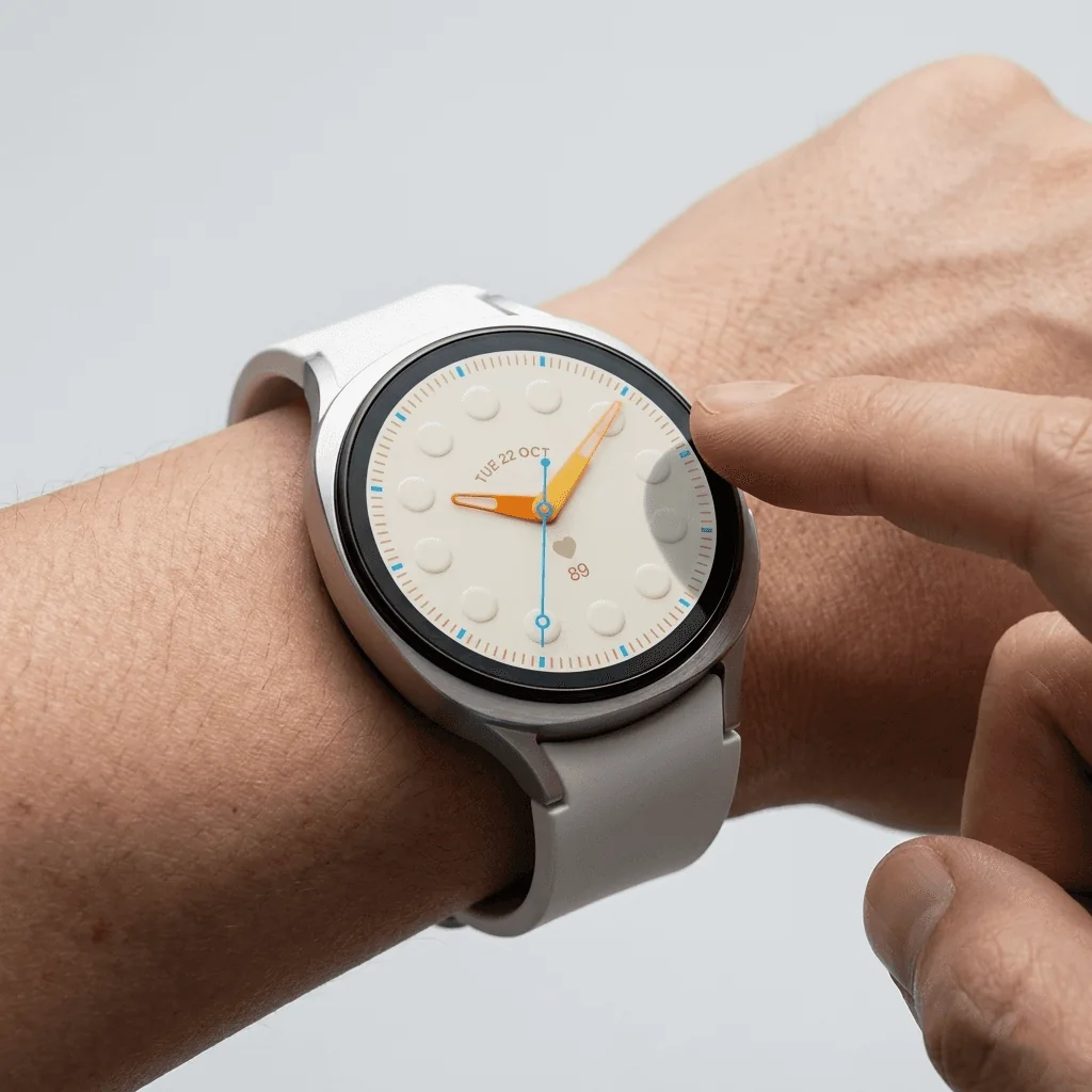 Pop Analogue watch face on a wrist