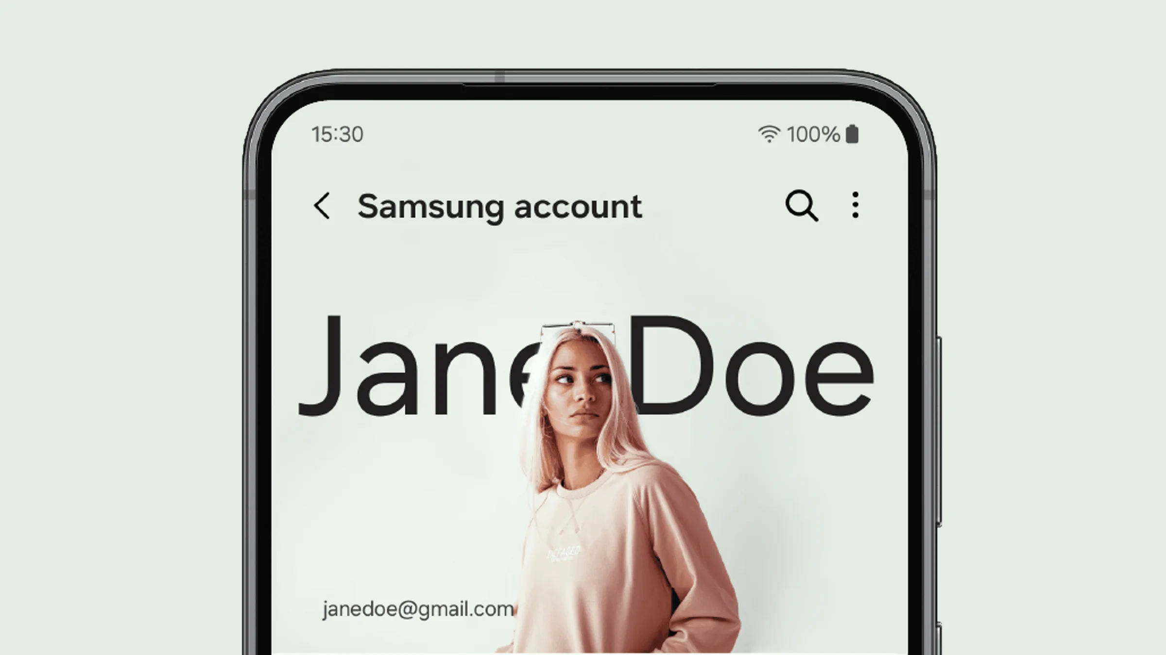 The same identity as a Samsung account page on phone